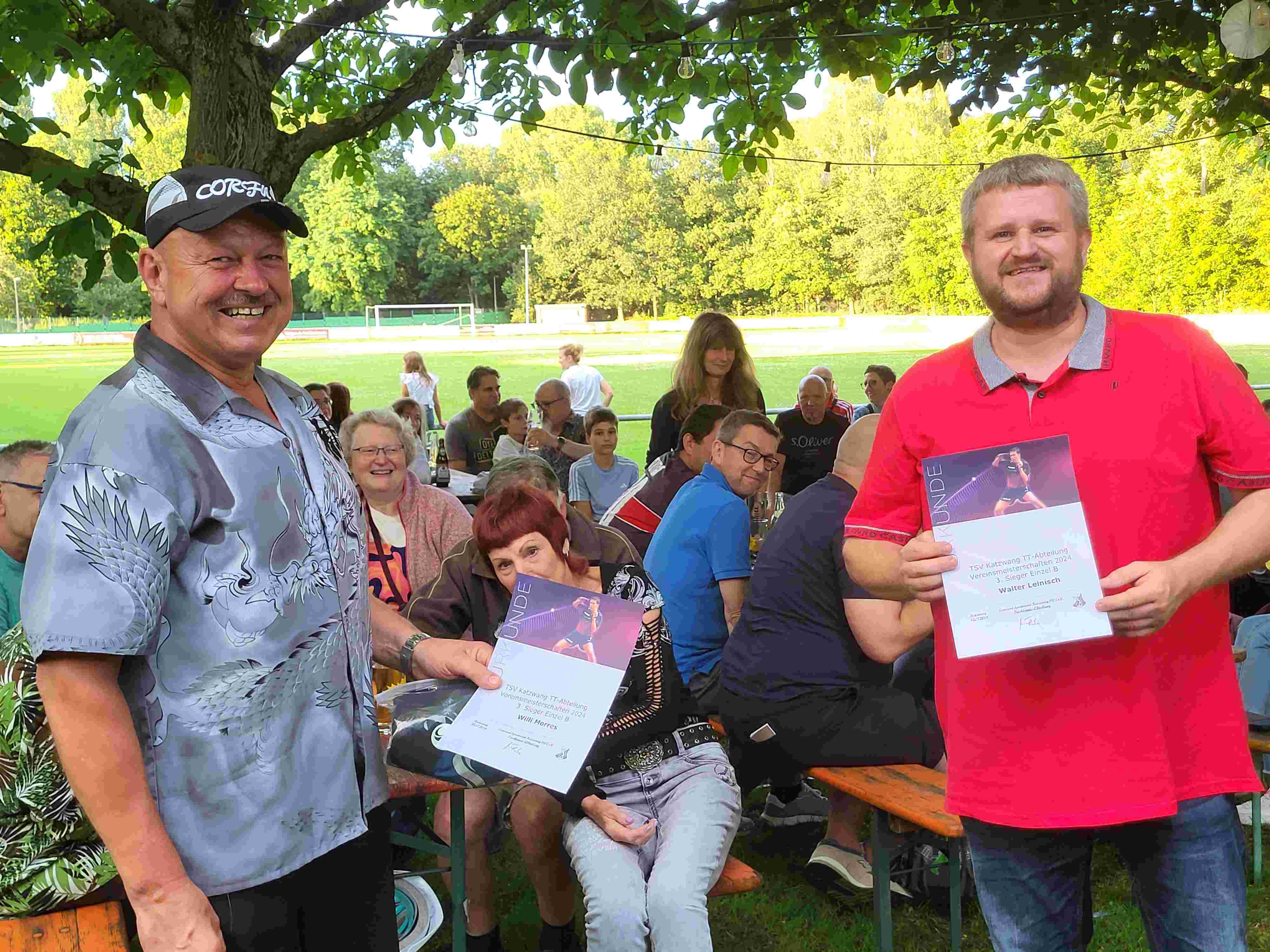 EW Gruppe B Einzel jeweils 3. Platz Willi Morres Walter Leinisch